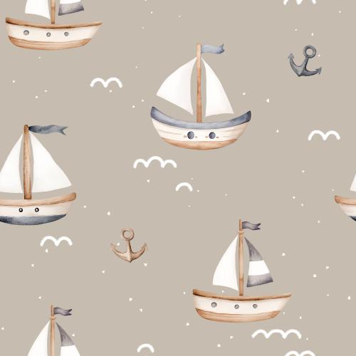 Segelboot taupe - Bio Jersey / Bio French Terry - Vorbestellung!!!